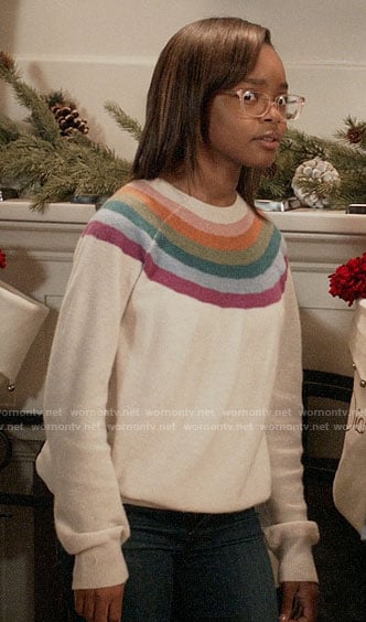 Diane’s rainbow striped sweater on Black-ish