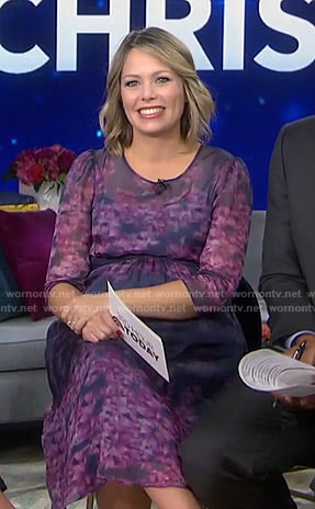 Dylan’s purple floral maternity dress on Today