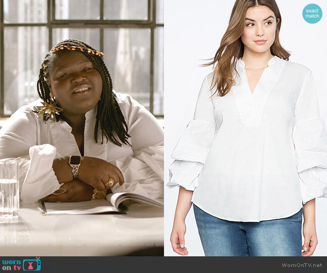 Eloquii Dramatic Puff Sleeve Top worn by Becky (Gabourey Sidibe) on Empire