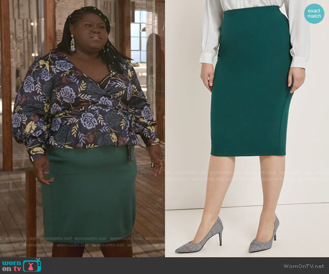 Eloquii Ponte Knit Skirt worn by Becky (Gabourey Sidibe) on Empire