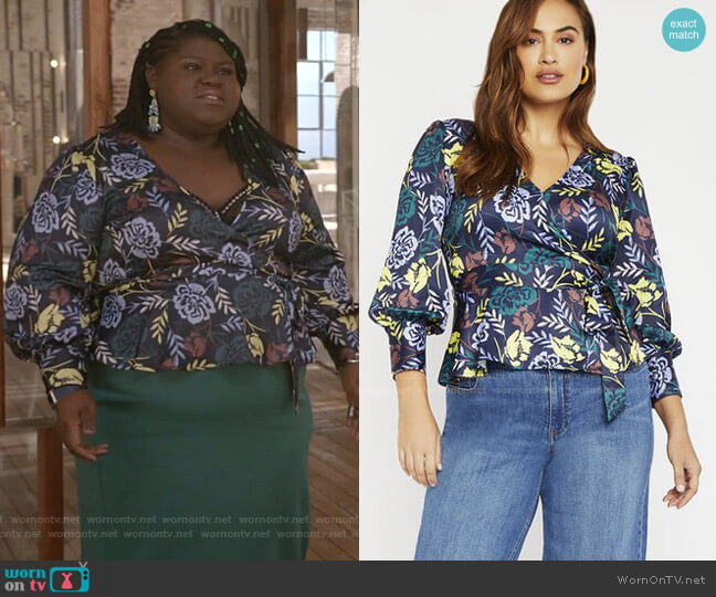 Eloquii Wrap Front Blouse worn by Becky (Gabourey Sidibe) on Empire