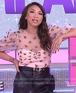 Jeannie’s floral mesh top on The Real