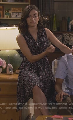 Ramona’s floral zip front dress on Fuller House