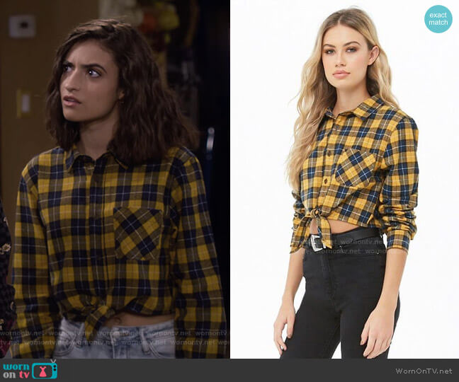 Forever 21 Cropped Plaid Flannel Shirt worn by Ramona Gibbler (Soni Nicole Bringas) on Fuller House