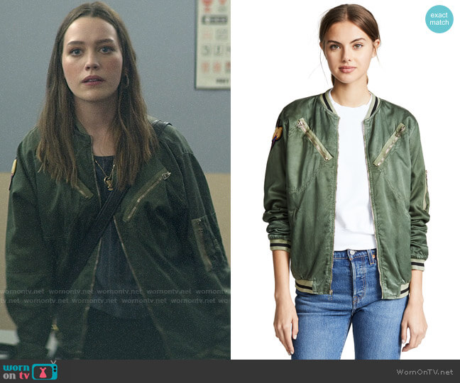 FREECITY Satin Jump Jacket worn by Love Quinn (Victoria Pedretti) on You