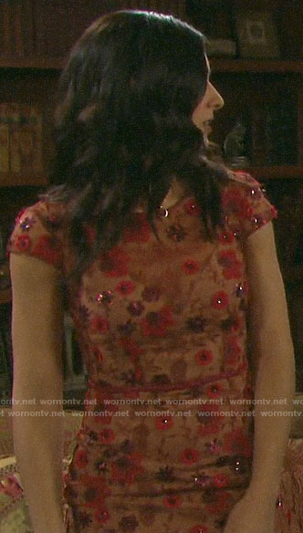 Gabi’s floral embellished dress on Days of our Lives