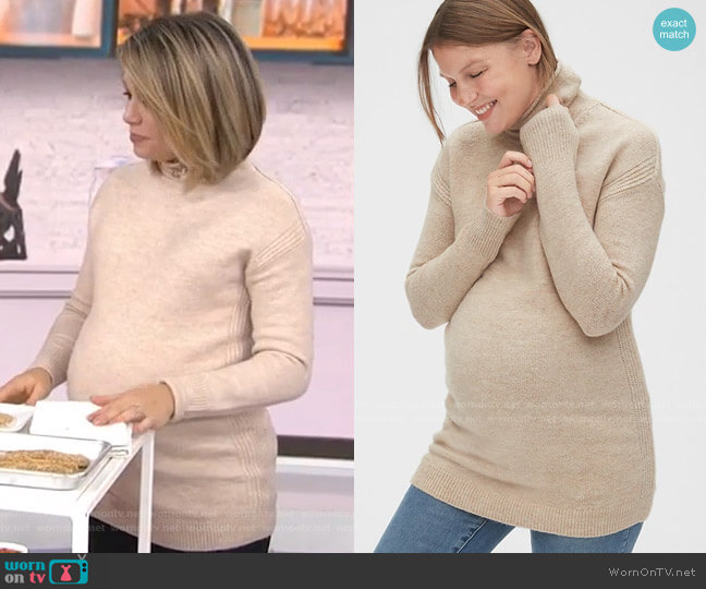 Gap Maternity Cozy Turtleneck Tunic Sweater worn by Dylan Dreyer on Today