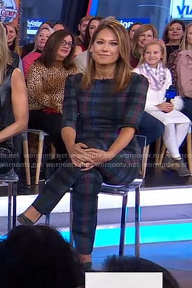 Ginger’s plaid top and pants on Good Morning America