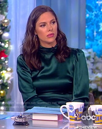 Abby’s green satin midi dress on The View