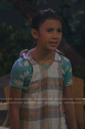 Gwen’s plaid overalls on Bunkd