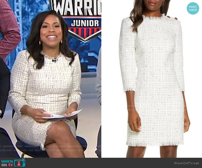 Harper Rose Long Sleeve Tweed Sheath Dress worn by Sheinelle Jones on Today