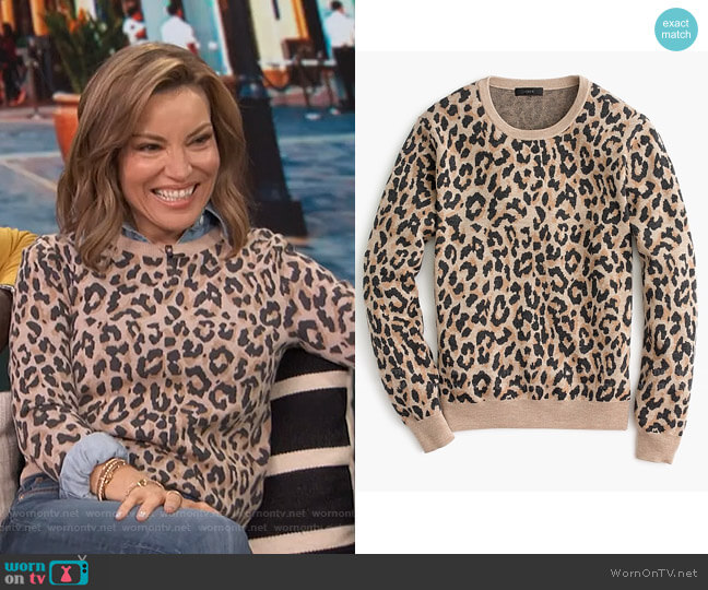 J. Crew Merio Wool Crewneck Sweatshirt worn by Kit Hoover on Access Hollywood