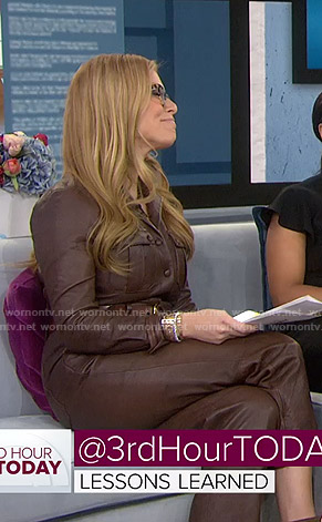 Jill’s brown leather jumpsuit on Today