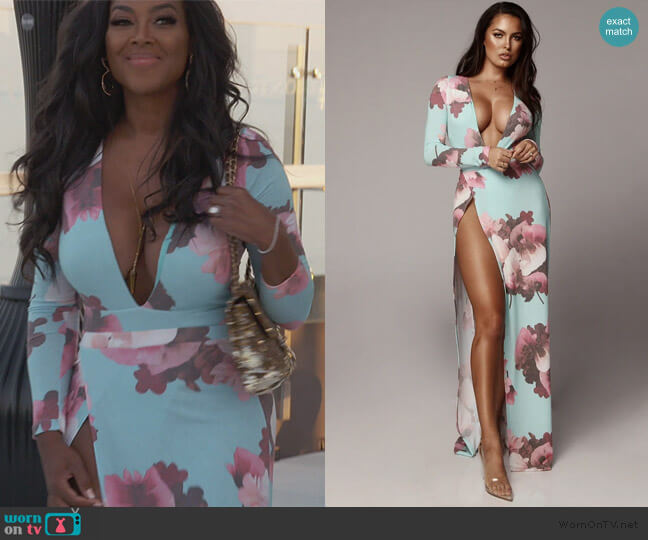 Jlux Label Stella Floral Maxi Skirt worn by Kenya Moore on The Real Housewives of Atlanta