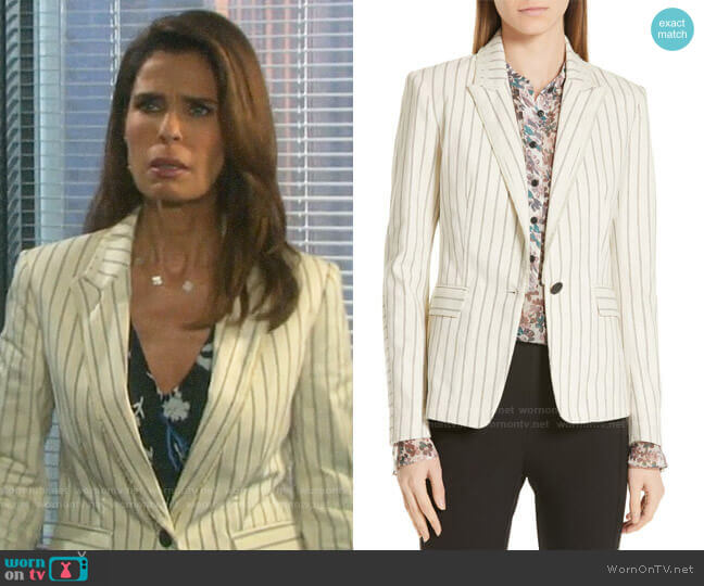 Rag & Bone Millie Frayed Blazer worn by Hope Williams (Kristian Alfonso) on Days of our Lives