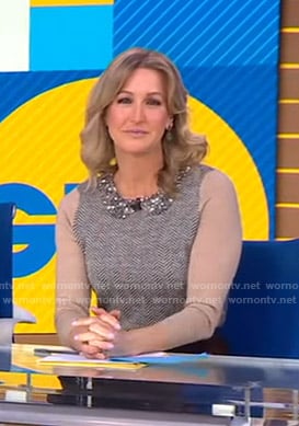 Lara’s embellished collar sweater on Good Morning America