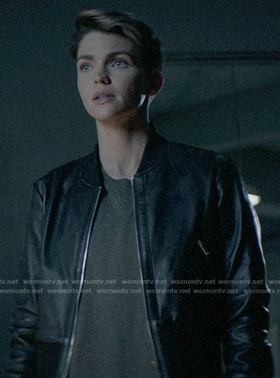 Kat’s leather bomber jacket on Batwoman