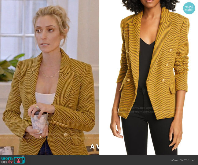 L'Agence Kenzie Blazer in Gold Multi worn by Kristin Cavallari on Very Cavallari
