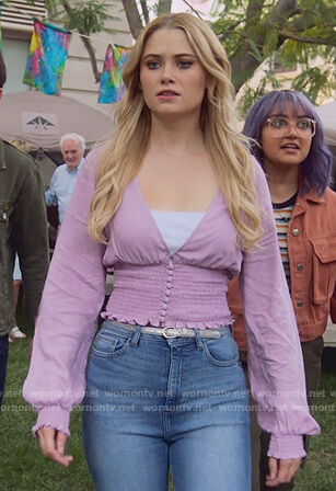 Karolina’s purple smocked top on Marvels Runaways
