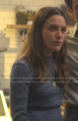 Love’s blue mesh inset sweater on You