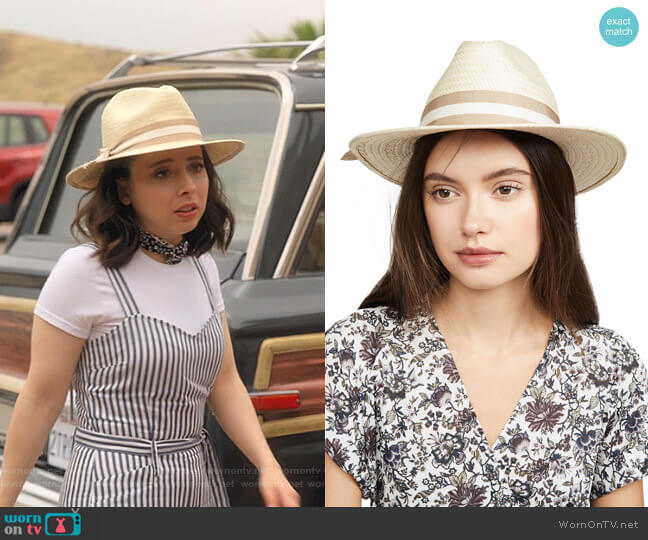 Madewell Classic Flat Brim Straw Hat with Ribbon worn by Izzy Levine (Esther Povitsky) on Dollface