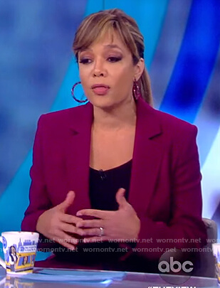 Sunny’s magneta blazer and pants on The View