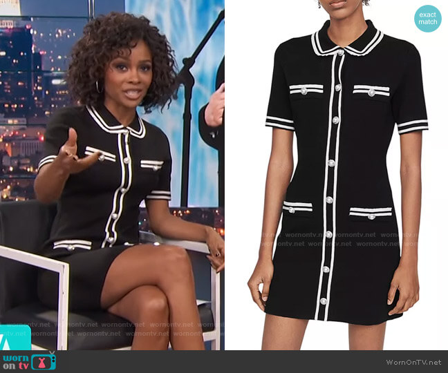 Maje Ravela Tweed Mini Dress worn by Zuri Hall on Access Hollywood