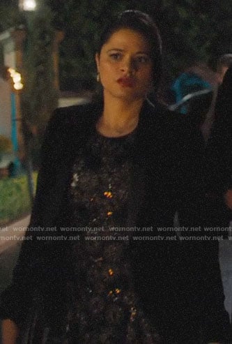 Mel’s sequin dress and velvet blazer on Charmed