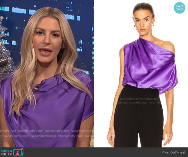 Michelle Mason for Forward Asymmetrical Drape Top worn by Morgan Stewart on E! News