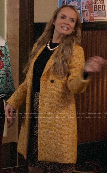 Miss Jenn’s yellow tweed coat on High School Musical The Musical The Series