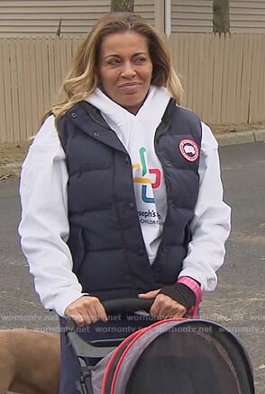 Dolores’s Navy puffer vest on The Real Housewives of New Jersey