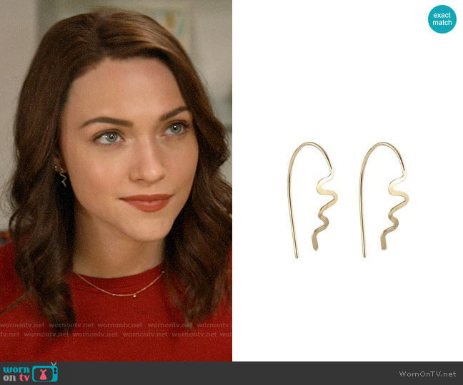 Peggy Li Small Aztec Spike Earrings worn by Cara Bloom (Violett Beane) on God Friended Me