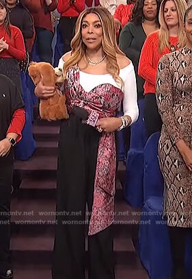 Wendy’s floral drape top on The Wendy Williams Show