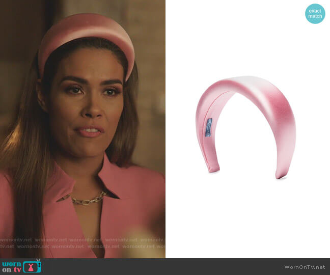 Prada Large Silk Satin Headband worn by Cristal Jennings (Daniella Alonso) on Dynasty