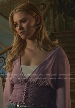 Karolina’s purple smocked top on Marvels Runaways
