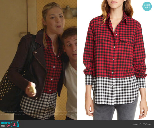 Rag & Bone Birdie Buffalo Check Print Shirt worn by Tami Tamietti (Kate Miner) on Shameless