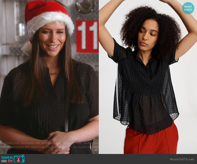 Rag & Bone Marcela Blouse worn by Maddie Kendall (Jennifer Love Hewitt) on 9-1-1