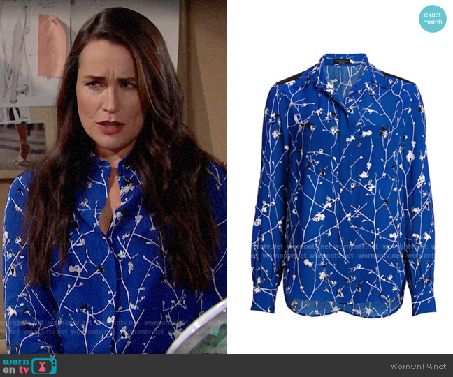 Rag and Bone Therese Blouse worn by Quinn Fuller (Rena Sofer) on The Bold and the Beautiful