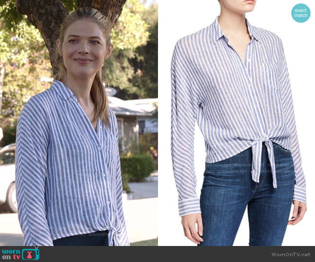 Rails Rylan Striped Tie-Front Shirt worn by Tami Tamietti (Kate Miner) on Shameless
