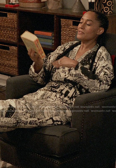 Rainbow’s comic print jumpsuit on Black-ish