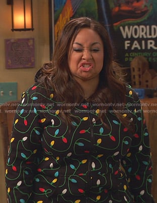Raven’s black christmas light onesie on Ravens Home