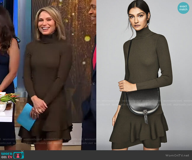 Reiss Finn Turtleneck Dress worn by Amy Robach on Good Morning America