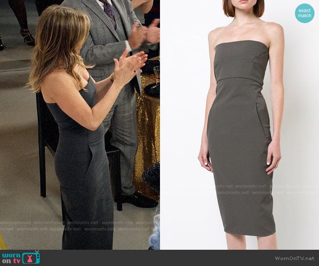 Rick Owens Strapless Midi Dress worn by Alex Levy (Jennifer Aniston) on The Morning Show