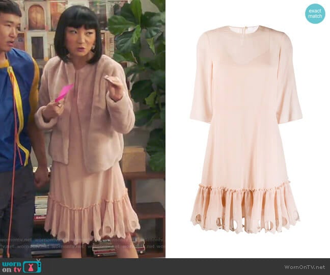 See by Chloe Ruffled Hem Dress worn by Mei Lin (Poppy Liu) on Sunnyside