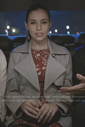 Stevie’s gray trench coat on Madam Secretary