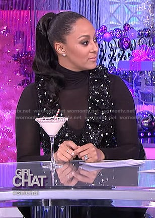 Tamera’s sequin polka dot dress on The Real