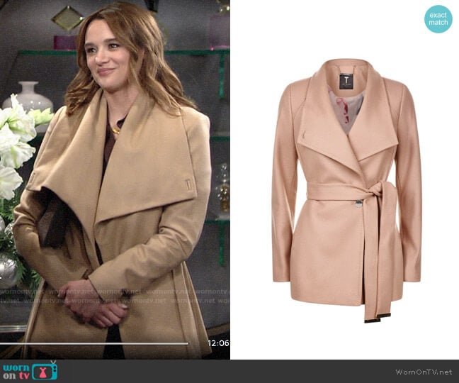 Ted Baker Elethea Coat worn by Summer Newman (Hunter King) on The Young and the Restless