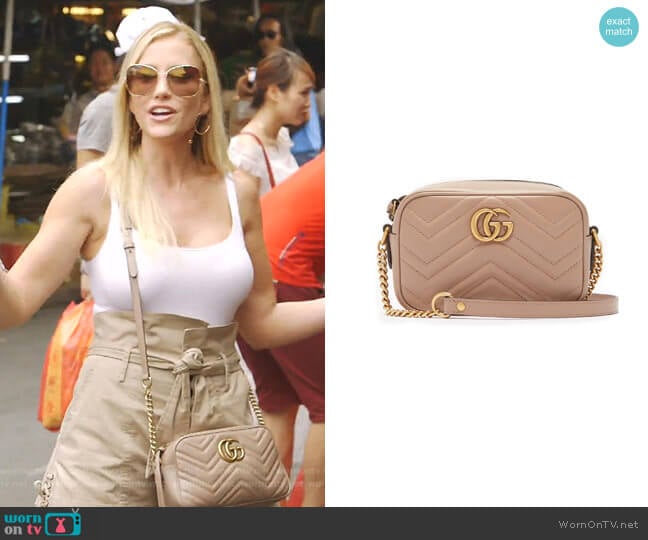 Gucci GG Marmont Small Quilted-Leather Bag worn by Stephanie Hollman on The Real Housewives of Dallas