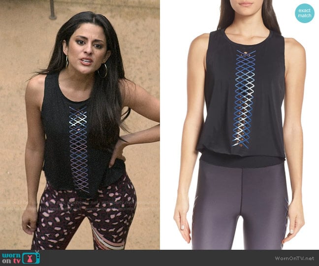 Ultracor Interlace Crop Racerback Tank worn by Delilah Alves (Carmela Zumbado) on You