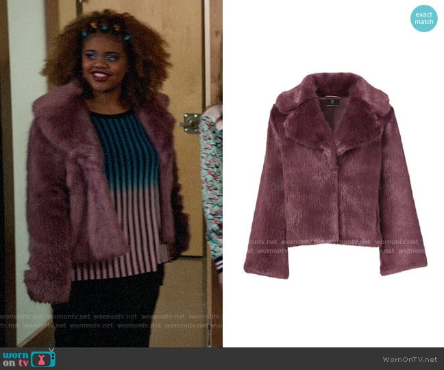 Unreal Fur Madam Butterfly Jacket in Sweeter than Wine worn by Kourtney (Dara Renee) on High School Musical The Musical The Series